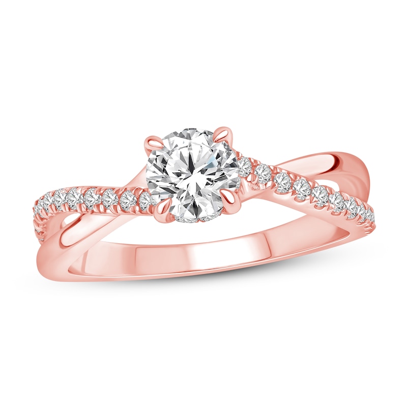 Diamond Engagement Ring 1 ct tw Round 14K Rose Gold