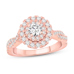 Diamond Engagement Ring 1 ct tw Round 14K Rose Gold