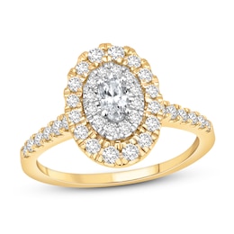 Diamond Engagement Ring 1 ct tw Oval/Round 14K Yellow Gold