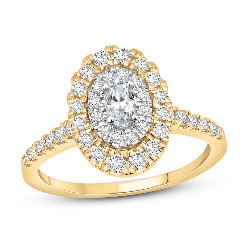 Main Image 1 of Diamond Engagement Ring 1 ct tw Oval/Round 14K Yellow Gold