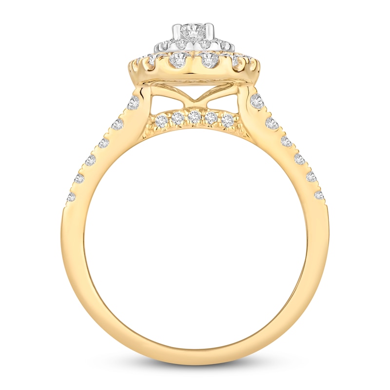 Main Image 2 of Diamond Engagement Ring 1 ct tw Oval/Round 14K Yellow Gold