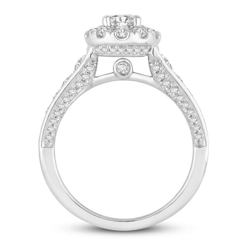 Diamond Engagement Ring 1 3/8 ct tw Round 14K White Gold