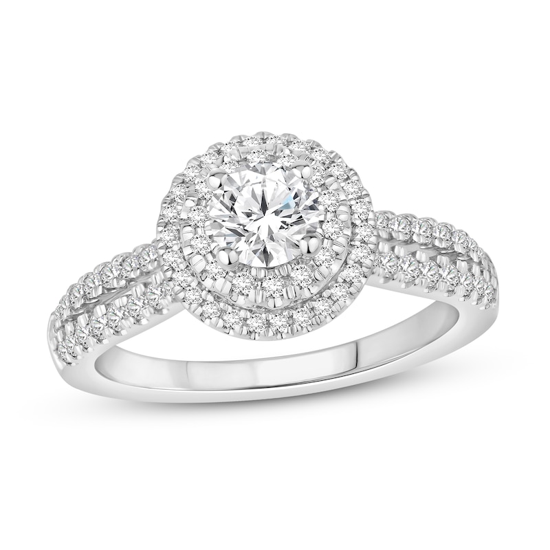 Main Image 1 of Diamond Engagement Ring 7/8 ct tw Round 14K White Gold