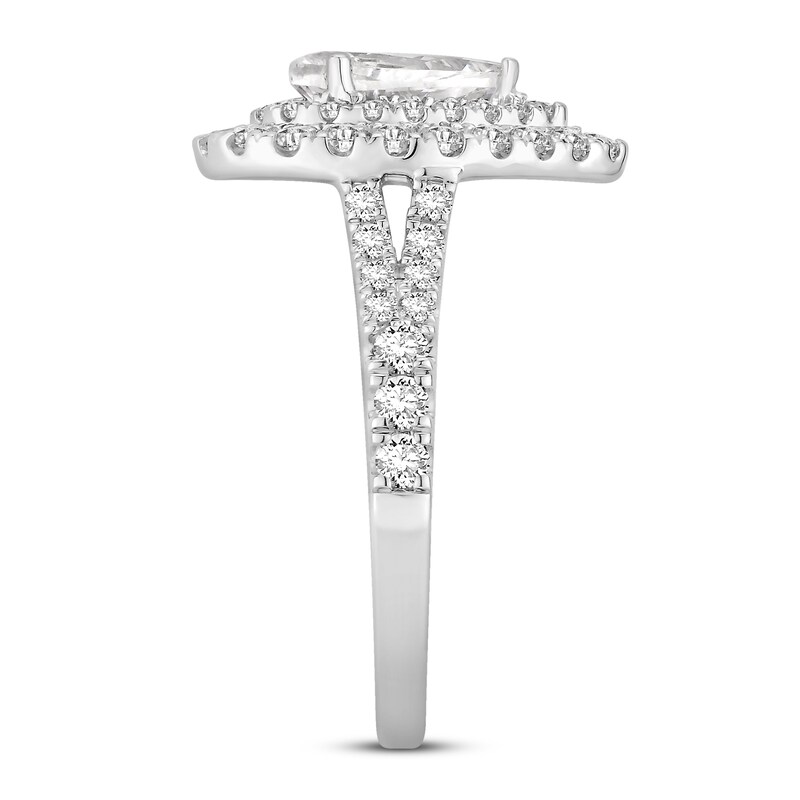 Diamond Engagement Ring 1 7/8 ct tw Pear-shaped/Round 14K White Gold