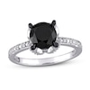 Thumbnail Image 1 of Black Diamond Engagement Ring 2 ct tw 14K White Gold