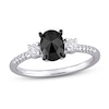 Thumbnail Image 1 of Black Diamond Engagement Ring 1 1/5 ct tw 14K White Gold