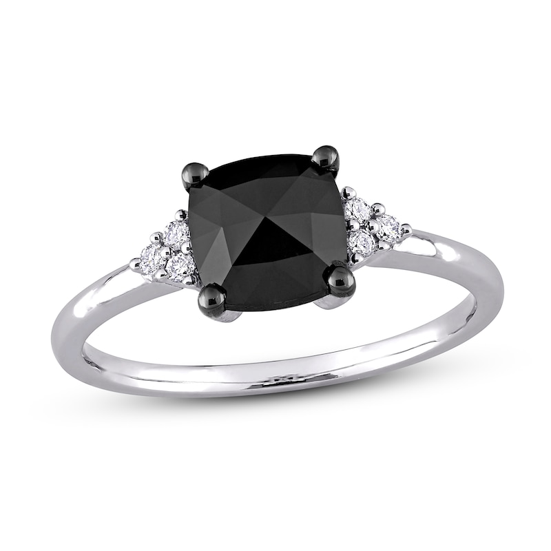 Main Image 1 of Black Diamond Engagement Ring 1 1/4 ct tw 14K White Gold