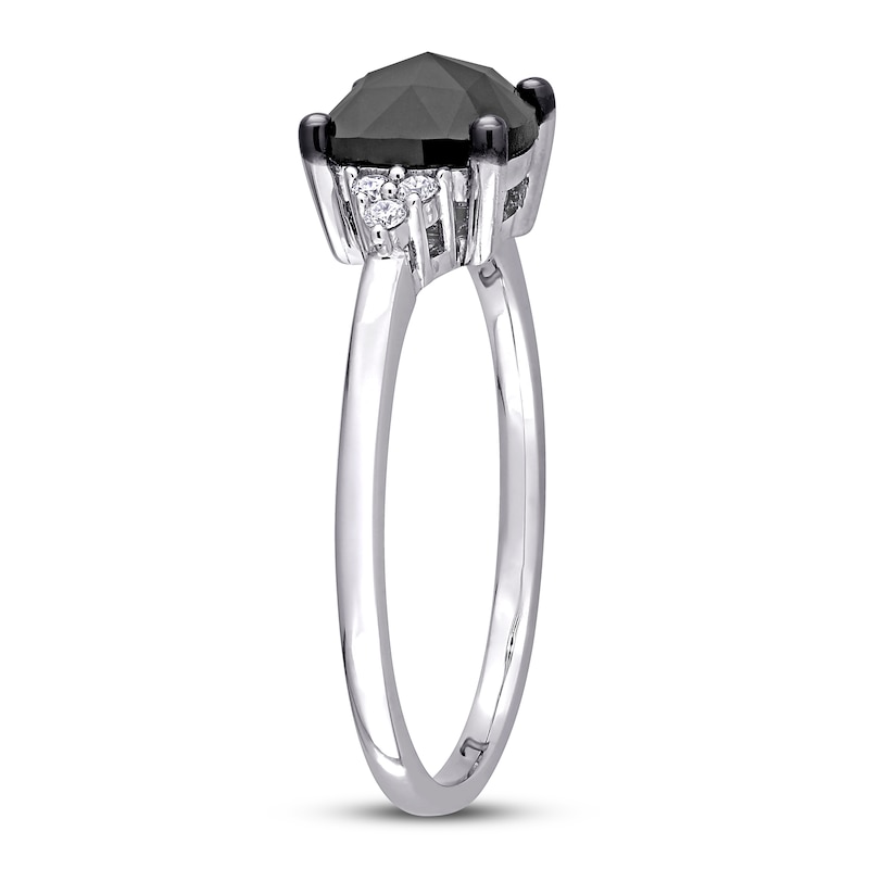 Black Diamond Engagement Ring 1 1/4 ct tw 14K White Gold