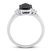 Thumbnail Image 3 of Black Diamond Engagement Ring 1 1/4 ct tw 14K White Gold