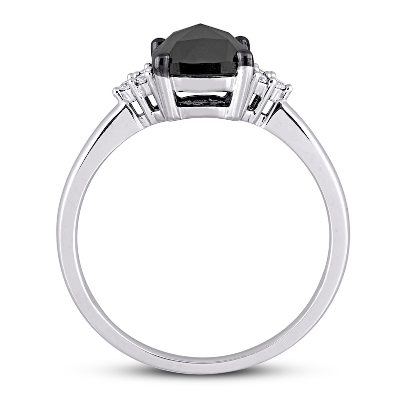 Black Diamond Engagement Ring 1 1/4 ct tw 14K White Gold