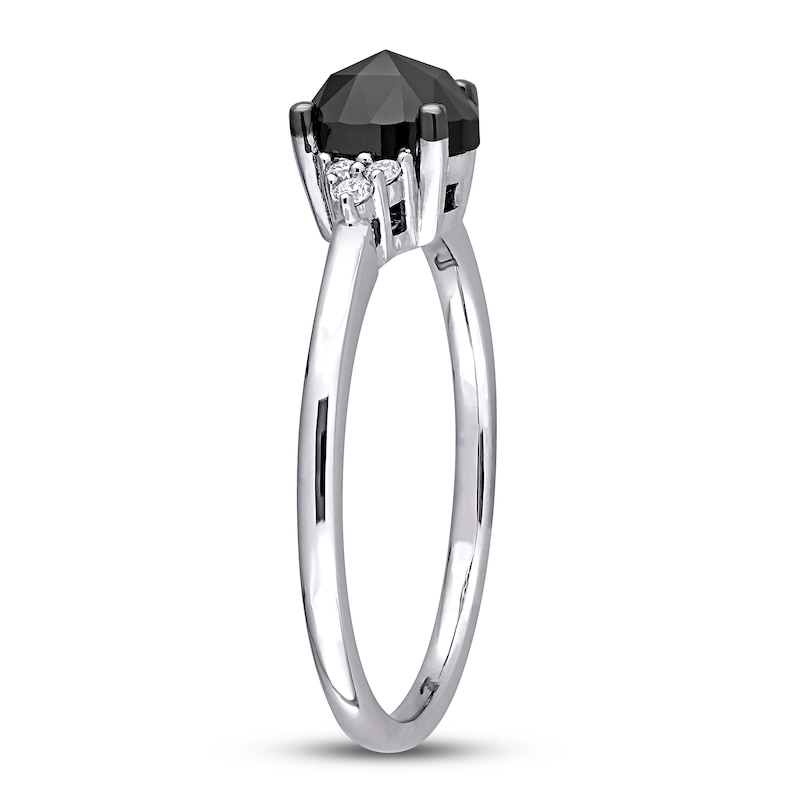 Black Diamond Engagement Ring 1 ct tw 14K White Gold