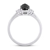 Thumbnail Image 2 of Black Diamond Engagement Ring 1 ct tw 14K White Gold
