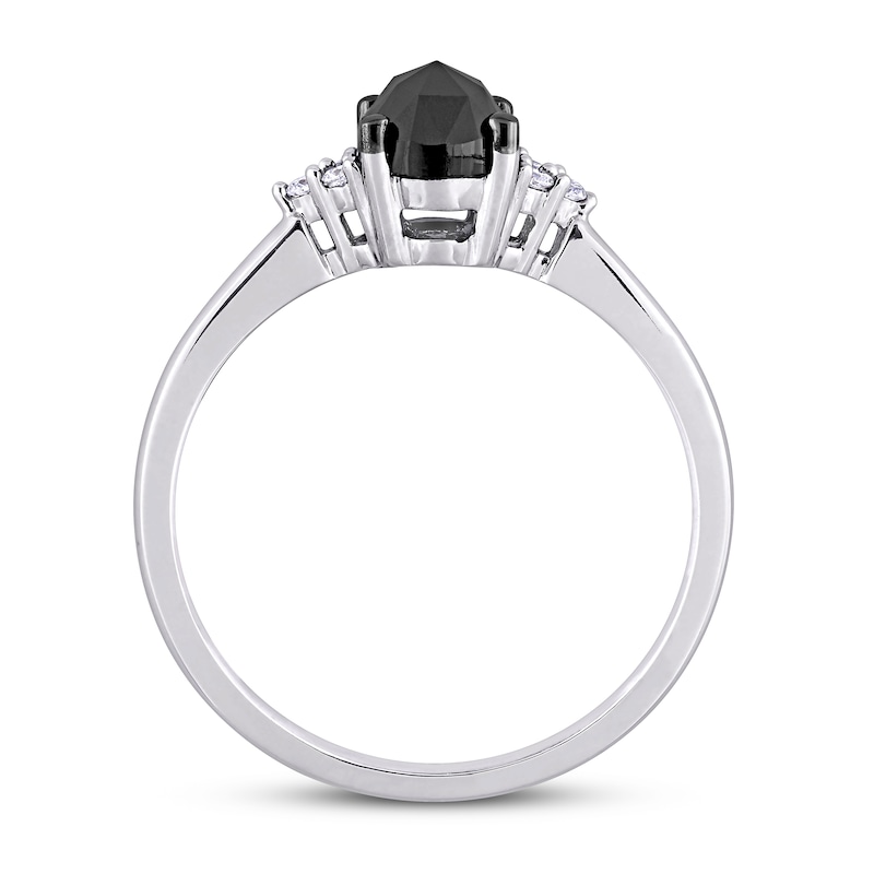 Main Image 3 of Black Diamond Engagement Ring 1 ct tw 14K White Gold