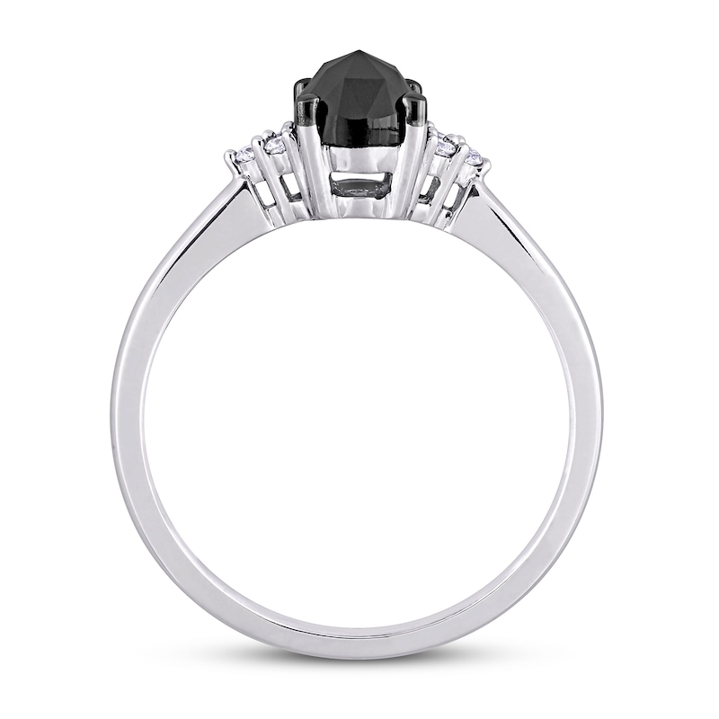 Black Diamond Engagement Ring 1 ct tw 14K White Gold