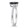 Thumbnail Image 2 of Black Diamond Engagement Ring 1 ct tw 14K White Gold
