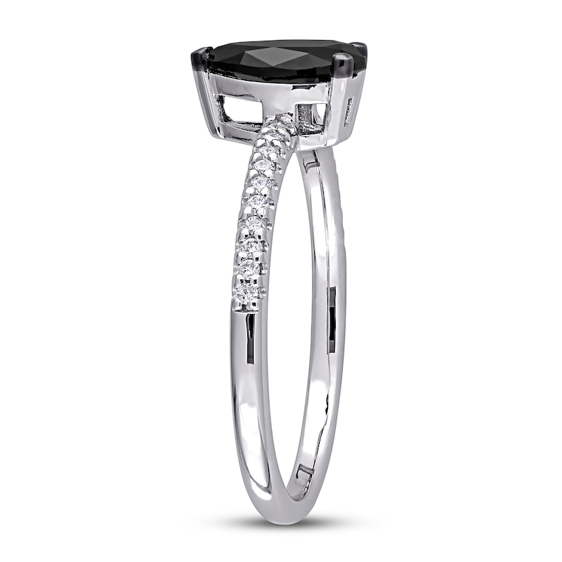 Black Diamond Engagement Ring 1 ct tw 14K White Gold