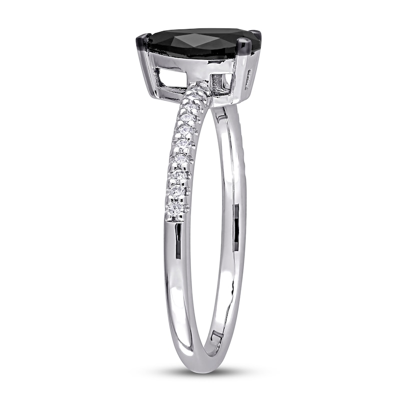 Main Image 2 of Black Diamond Engagement Ring 1 ct tw 14K White Gold