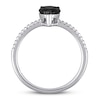 Thumbnail Image 2 of Black Diamond Engagement Ring 1 ct tw 14K White Gold