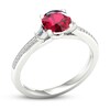 Natural Ruby Engagement Ring 1/10 ct tw Diamonds 14K White Gold