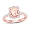 Natural Morganite Engagement Ring 1/4 ct tw Diamonds 14K Rose Gold