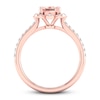 Natural Morganite Engagement Ring 1/4 ct tw Diamonds 14K Rose Gold