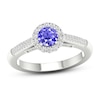 Thumbnail Image 1 of Natural Tanzanite Engagement Ring 1/4 ct tw Diamonds 14K White Gold