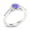 Thumbnail Image 4 of Natural Tanzanite Engagement Ring 1/4 ct tw Diamonds 14K White Gold