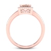 Thumbnail Image 2 of Natural Morganite Engagement Ring 1/6 ct tw Diamonds 14K Rose Gold