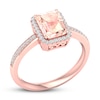 Natural Morganite Engagement Ring 1/6 ct tw Diamonds 14K Rose Gold