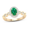 Thumbnail Image 0 of Natural Emerald Engagement Ring 1/5 ct tw Diamonds 14K Yellow Gold