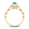Thumbnail Image 2 of Natural Emerald Engagement Ring 1/5 ct tw Diamonds 14K Yellow Gold