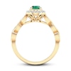 Thumbnail Image 1 of Natural Emerald Engagement Ring 1/5 ct tw Diamonds 14K Yellow Gold