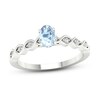 Thumbnail Image 1 of Natural Aquamarine Engagement Ring 1/15 ct tw Diamonds 14K White Gold