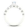 Thumbnail Image 2 of Natural Aquamarine Engagement Ring 1/15 ct tw Diamonds 14K White Gold