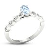 Thumbnail Image 4 of Natural Aquamarine Engagement Ring 1/15 ct tw Diamonds 14K White Gold
