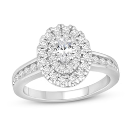 Diamond Engagement Ring 1 ct tw Oval/Round 14K White Gold