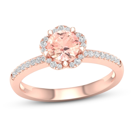 Natural Morganite Ring 1/6 ct tw Diamonds 14K Rose Gold | Jared