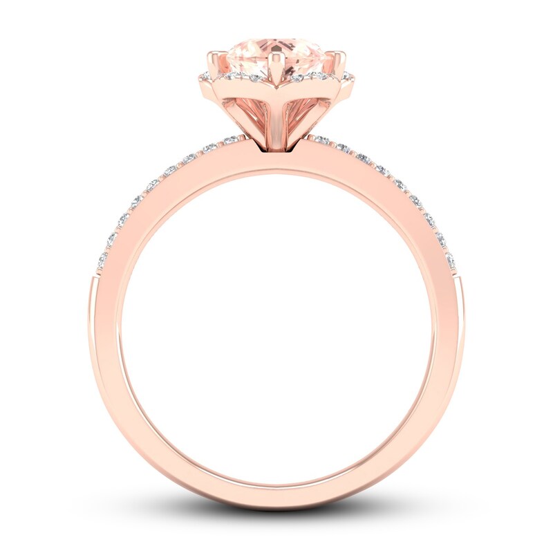 Natural Morganite Ring 1/6 ct tw Diamonds 14K Rose Gold