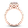 Natural Ruby Ring 1/2 ct tw Diamonds 14K Rose Gold
