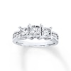Thumbnail Image 1 of Diamond 3-Stone Ring 1 ct tw Princess-cut 14K White Gold