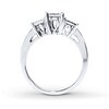 Thumbnail Image 2 of Diamond 3-Stone Ring 1 ct tw Princess-cut 14K White Gold
