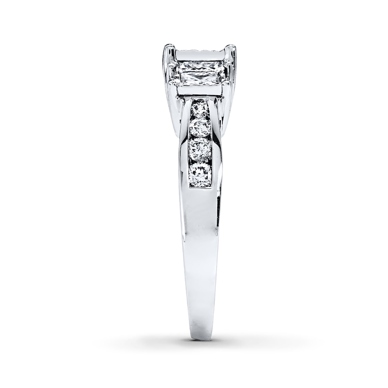 Diamond 3-Stone Ring 1 ct tw Princess-cut 14K White Gold