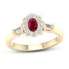 Natural Ruby Ring 1/3 ct tw Diamonds 14K Yellow Gold