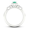 Thumbnail Image 3 of Natural Emerald Ring 1/3 ct tw Diamonds 14K White Gold