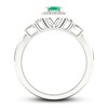 Thumbnail Image 2 of Natural Emerald Ring 1/3 ct tw Diamonds 14K White Gold