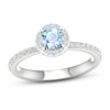 Thumbnail Image 1 of Natural Aquamarine Ring 3/8 ct tw Diamonds 14K White Gold