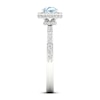 Thumbnail Image 2 of Natural Aquamarine Ring 3/8 ct tw Diamonds 14K White Gold
