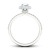 Thumbnail Image 2 of Natural Aquamarine Ring 3/8 ct tw Diamonds 14K White Gold