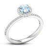 Thumbnail Image 4 of Natural Aquamarine Ring 3/8 ct tw Diamonds 14K White Gold