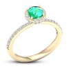 Natural Emerald Ring 3/8 ct tw Diamonds 14K Yellow Gold